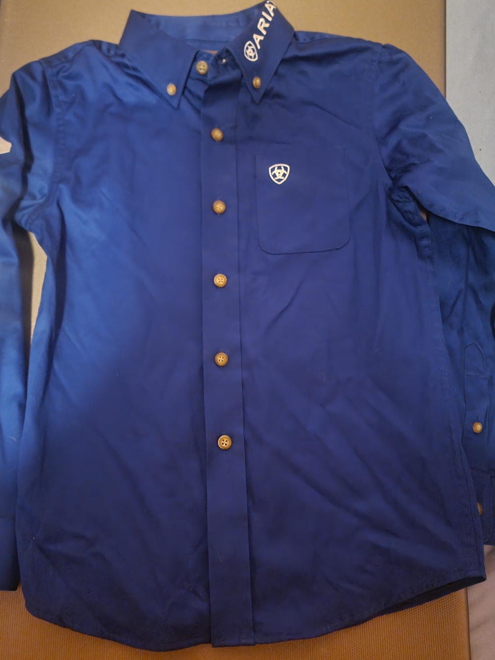 Ariat Royal Blue Button-Down Shirt with Contrast Buttons
